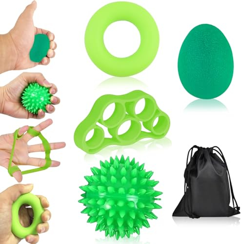 Juego de 4 pelotas de entrenamiento para dedos, entrenamiento de manos, entrenamiento de dedo, entrenamiento de manos, suave, entrenamiento de fuerza de agarre, entrenamiento de artrosis, alivia el