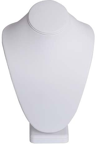 Graceful Necklace Bust Jewelry Display White Leatherette