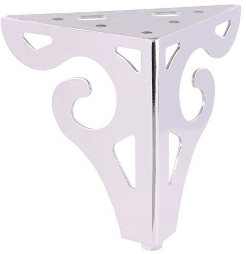 WAGNER Möbelbein / Möbelfuß / Tischbein / Sofafuß - SOFA WING - Stahl verchromt, Anschraubplatte, 1 Noppe, Höhe 12 cm, Schenkellänge 10 cm für Palettenmöbel im Landhausstil - 12043001