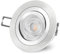 SSC-LUXon RF-2 schwenkbarer Deckenspot LED Einbau - mit GU10 LED 3W warmweiß 230V tauschbar - Einbauspot in gebürstet rund
