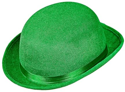 W WIDMANN MILANO Party Fashion - 14351 - Bombín Día de San Patricio, de terciopelo, verde, sombrero, accesorio, carnaval, fiesta temática
