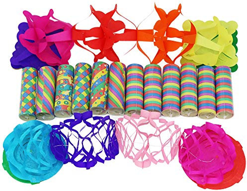 COM-FOUR® Set di decorazioni per feste da 14 pezzi con stelle filanti e ghirlande per ad esempio compleanni o capodanno (14 pezzi - set di decorazioni per feste)