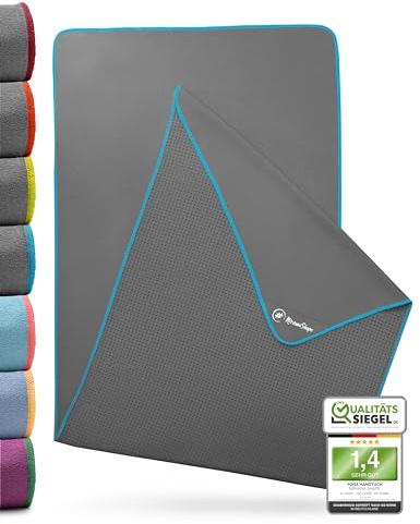 NirvanaShape Toalla de Yoga Antideslizante | Toalla de Hot Yoga con Botones Antideslizantes | Toalla de Yoga higiénica de Microfibra [ 185 x 63 cm ]