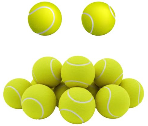 HOT BARGAINS 9 X Tennis Balls Durable Strong Sports Balls Light Green Colour Ideal For Outdoor Sports And Playing Fetch - Pack Of 9