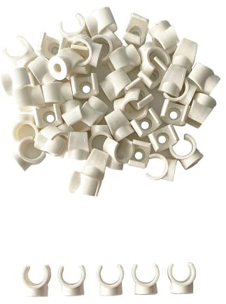 CZAKOMIX Lot De 50 Colliers De Serrage En Pex, Clips De Tuyau En Plastique, Crochets En U De 14 Mm, Pour La Plomberie Et La Tuyauterie, Vis Non Incluses(Blanc)