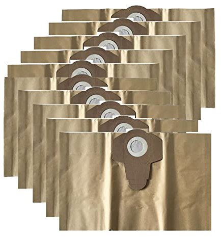 Lot de 10 sacs filtrants en papier pour aspirateur à eau et poussière Parkside PNTS 1250 PNTS 1250/9 PNTS 1300 PWD 12 A1