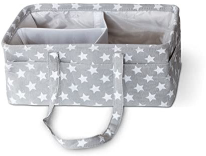 K-One Baby Nappy Caddy Organizer With 3 Removable Compartment for New Born Infant Nursery| Portable & Foldable Car Organizer | Diaper Wipes Storage Box (Grey)