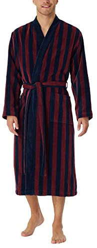 Schiesser Peignoir en Velours Doux, Bordeaux, S Homme