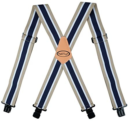 MELOTOUGH Bretelles réglables et élastiques en forme de X avec clips très solides pour homme 60 cm de large – Très résistantes