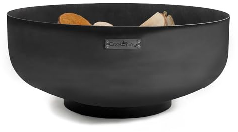 CookKing Feuerschale Palermo XXL aus Stahl | Ø 80x35 cm, Schwarz | Zeitloses Design | Handgefertigt in Europa | Windgeschützt