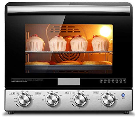 Horno Horno de microondas en Silver Tact Horno Individual eléctrico Incorporado - Horno halógeno de convección Premium de Acero Inoxidable Ideal para Asar, Hornear