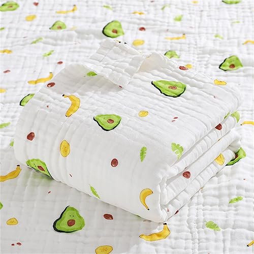 Chickwin Musselin Babydecke Pucktücher, Niedlich Weich Bequem Baumwolle Badetuch Vielseitig Dick Decke Kuscheldecke für Junge, Mädchen, Babys Gesche, Baby Kinderwagen (110x110cm,Avocado)