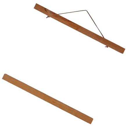 KIMISS Modern Magnetisk Träfotoram | Teak trä 50 Cm | DIY Poster Scroll Prints & Artwork Hanger | Miljövänlig Deco -affischhängare (40 cm)