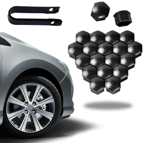 COYUN 20 Pezzi Copridado Ruota, Tappi Copridado Ruota 17mm, Copri Dado per Bullone Ruot, Copridado Ruota 17mm, Tappi per Dadi Ruota 17mm, 17mm Copri Bulloni Copri Dado Ruota con Strumenti Rimozione