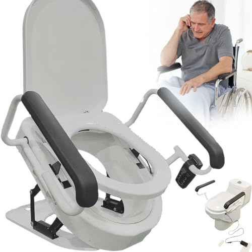 Elevador de Asiento de Inodoro EléCtrico, Elevador de Asiento Inodoro, Elevador de Asiento de Inodoro EléCtrico con Manija ElevacióN, Carga MáXima de 330 Lb, con Control Remoto