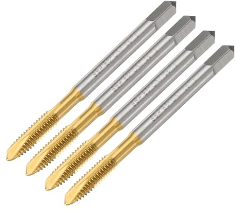 QUARKZMAN 4 stycken 8-32 UNC B2 spiralpunkt gängskärare, skruvgänga skärverktyg, titanbelagd 6542 höghastighetsstål maskiner gängborr montering bit