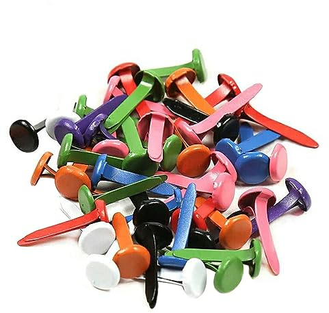 Homoyoyo Kleiner Brads Pastellfarben Metallstifte 150 Stück Kleine Runde Scrapbooking Bastelklammern für Selbstgemacht Papierprojekte