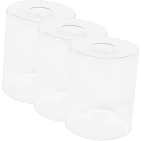 DIKACA 3 piezas Pantalla de Lámpara Cilíndrica Transparente Tulipas de Vidrio para Lámpara Colgante de Repuesto Fácil Instalación Diseño Moderno para Decoración del Hogar