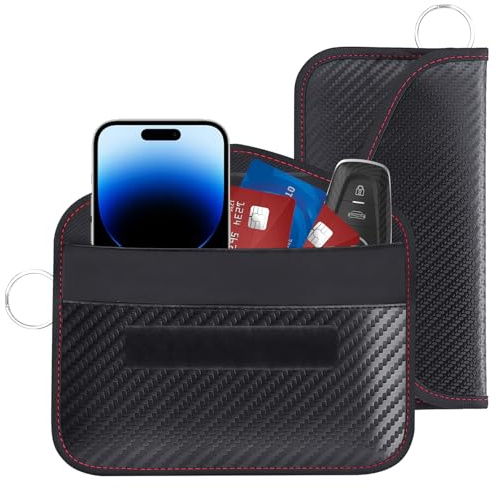 Bolsa Faraday para móvil y Llaves del Coche, Bolsa bloqueadora de señales para Llaves Grandes, Funda RFID, protección antirrobo Acceso sin Llave