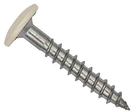 TWISTEC Trespo Vis de façade, de terrasse, à bois, vis à panneaux d'aggloméré en acier inoxydable - Bardage bois, Construction de façade (blanc crème RAL9001, 4,8 x 38 mm)