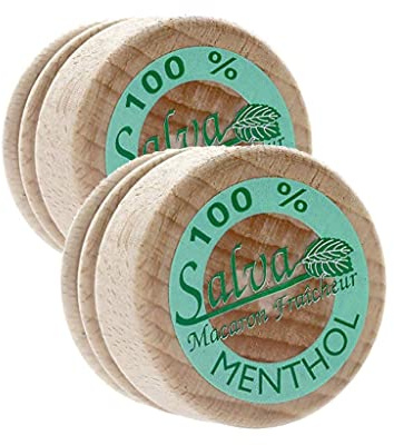 Cooper Salva Mentol Macaron Fraîcheur - Lote de 2 productos a base de mentol que alivian la migraña y el dolor de cabeza (7 g), diseño en forma de macaron