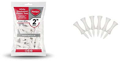 Masters Unisex's Plastic Graduated Tees (Bag of 25), White, 2