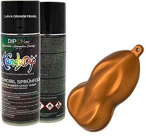 KandyDip Sprühfolie Spraydose Lava ORANGE Pearl 1 x 400ml Effekt Satin/Seidenglanz (ohne Basisfarbe)