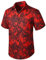 Enlision Chemise hawaïenne décontractée à Manches Courtes pour Homme avec Poche Avant Été Hawaii Vacance Plage Chemise Aloha Rouge Unisexe XL