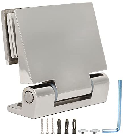Natudeco Glastürscharniere für Duschen, Scharnier Edelstahl, Glas Scharnier, glastür scharnier, Kugellager, kein Einsteckschloss, geneigt, einseitig für 8-12 mm gehärtetes Glas