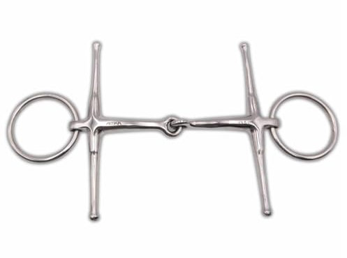 AMKA Knebeltrense Schenkeltrense Fulmer Trense einfach gebrochen Edelstahl massiv Stärke 15 mm Ringe 55 mm