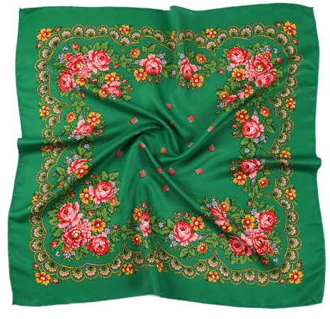 PETOSA Pañuelos cuadrados rusos para la cabeza, diadema ucraniana, hiyab musulmán, pañuelo tradicional, chales, envolturas de tela