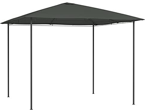 ARKEM Patio Gazebo Canopy Garden Pavilion Tent Shelter with 2 Tier Roof and Mosquito Netting, Steel Frame,Gazebo 3x3x2.6 m Anthracite 160 g/m²