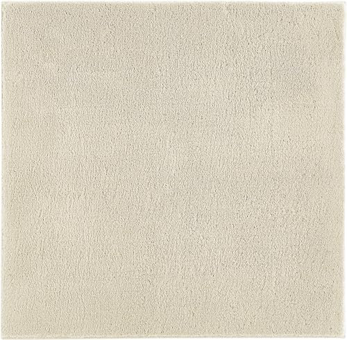andiamo weicher Badezimmerteppich Arezzo - Badematte rutschfest, maschinenwaschbar und langlebig, saugfähiger Badteppich und Duschvorleger, 80 x 80 cm, Creme
