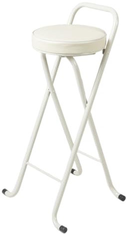 Rund hopfällbar barpall, hopfällbar köksstol, vit gitarrpall, bärbar fällbar vuxenpall för frukostbar, café, kapacitet 120 kg (Style : White, Size : 75cm/30in)