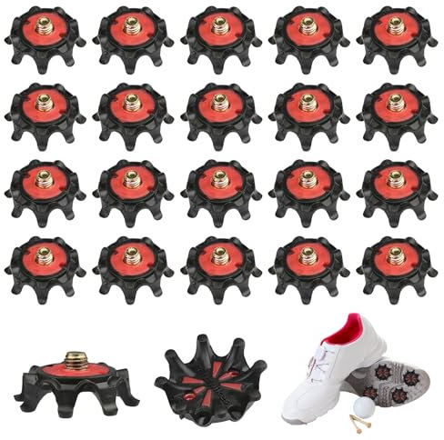 Tacos de Golf de Repuesto, 20 Piezas Antideslizamiento Clavos de Zapatos de Golf, Golf Shoe Spikes Replacements, Picos en Zapatos de Golf Prácticos para Amantes del Golf, Fáciles de Instalar