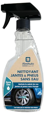 ABELAUTO Nettoyant Jantes et Pneus Sans Eau – Nettoyage Rapide Sans Rinçage, Dégraisse et Ravive l’Éclat – Entretien Roues Auto