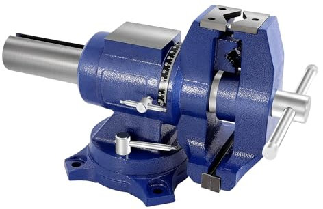 Skruvstock, 360° vridbar bordsskruvstock, 125 mm spännvidd tung klämback, spännverktyg för platta slipmaskiner, fräsmaskiner, etc