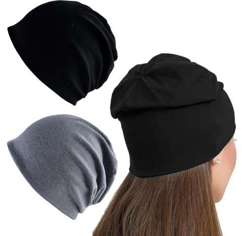 Confezione da 2 Cappelli Casual Unisex in Cotone, Cappelli da Uomo Lavorati a Maglia Morbidi ed Elasticizzati, Classici e alla Moda, Adatti per Viaggi ed Escursioni in Primavera e Autunno.