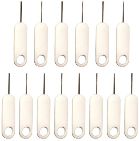 SHINEOFI 20pcs Sim Eject Tool Stainless Steel and Plastic White | Smart Device Use, Tray Removal Spare Pack, Daily Bench Work, for Technicians and Refurbishers