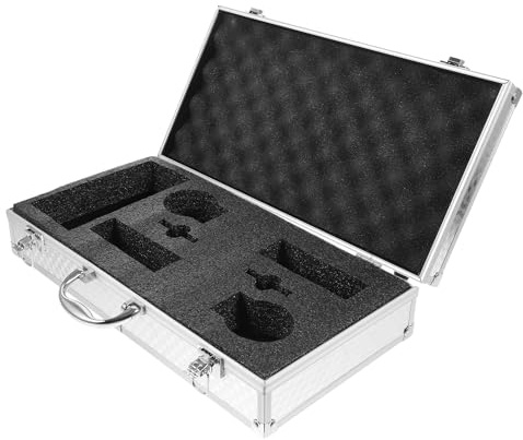 CATIEBYE Maletín Metálico Aluminio para Micrófonos Inalámbricos Caja Rígida con Protectora para Micrófonos Resistente y Ligera para Transporte Seguro Ktv y Eventos
