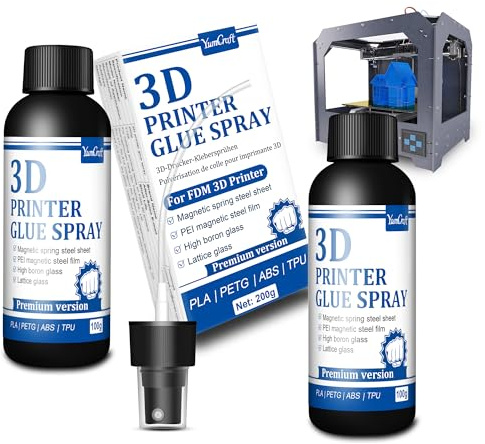 3D-skrivarlim, 200 g PLA lim spraylim – förhindrar att den blir varm på uppvärmd tryckplatta | 3D-skrivare självhäftande spray för uppvärmda trycksängar | 3D-utskriftstillbehör för PLA, ABS, PETG, PC