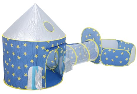 Taidda Tienda de Juegos para Niños con Piscina Tipo Túnel, Casa de Juegos Educativa Plegable con Temática de Estrella para Interiores y Exteriores, Tienda de Campaña con Túnel de Escalada de Diseño