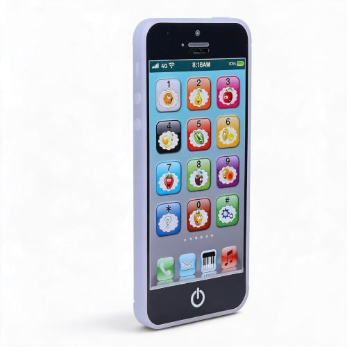 Sxhlseller Jouet Téléphonique d'apprentissage de l'anglais, Jouet Interactif pour Téléphone Portable pour Enfants avec Lumières, Musique et Dessin animé pour Le Développement de la Petite Enfance,