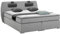 Atlantic Home Collection Boxspringbett REX, 180 x 200 cm, inklusive Topper (Härtegrad H2) und Nackenkissen, hellgrau