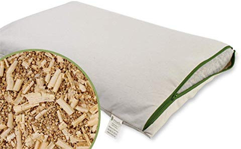 mudis Naturkissen & mehr Zirbenkissen mit Bio Hirseschalen Schlafkissen - Zweitkissen G.O.T.S, 40x60, weich und stützend, Füllung in einem extra Bio Baumwolle Innenetz