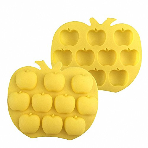 2-Pack Apple Silicone Molds - MoldFun Apple Mold for Chocolate, Cupcake topper, Jello, Candy, Gummy, Ice Cube, Cookie, Muffin, Mini Soap