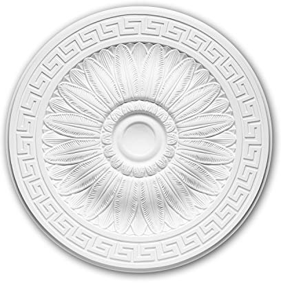 PRO[f]home® - Rosace 156019 Élement décorative Élement pour plafond style Néo-Classicisme blanc Ø 51 cm Profhome