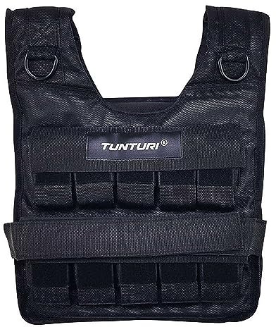 Tunturi Gewichtsweste mit 1 Kilo Gewichten, Gesamtkilo 20 kg. Veränderbare Trainingsweste