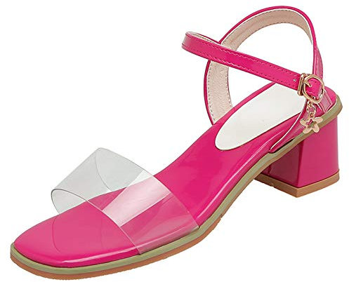StyliShoes Damsandaler med ankelspänne, Slingback och Peep-Toe, - Fuchsie - 38 EU