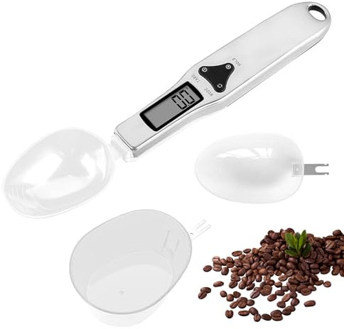 Balance numérique 0,1 g Précision : cuillère doseuse avec écran LCD, balance numérique jusqu'à 500 g, capacité de charge maximale de 500 g, balance de cuisine numérique avec 3 cuillères à mesurer
